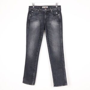 AMO Women's Washed Black Straight-Leg Jeans